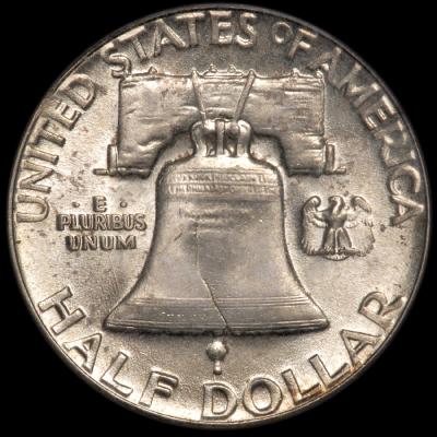 1951 Franklin Half Dollar PCGS MS 64 FBL rev