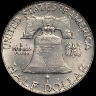 1951-d Franklin Half Dollar PCGS MS 64 FBL rev