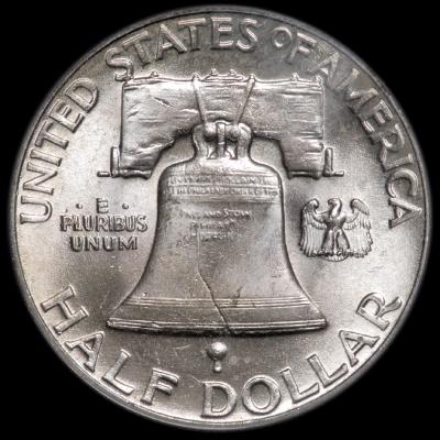 1948 Franklin Half Dollar PCGS MS 64 FBL rev