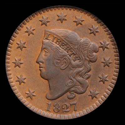 1827PCGS AU 58 (CAC)