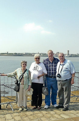 Charlie Barbara Philip  & Pat beside the Mersey in Liverpool