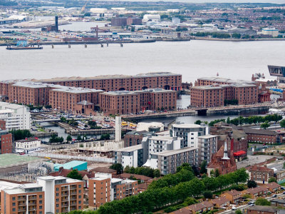 Albert Dock from the Cathedral tower August 2008