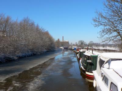 Boats on Burscough canal March 2006.