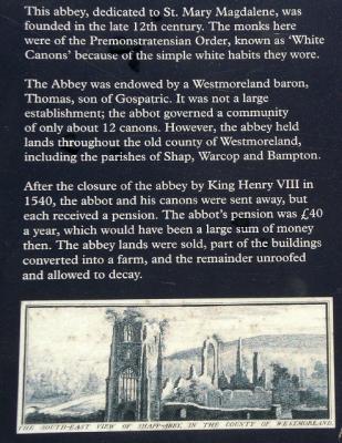 Shap Abbey - the facts.
