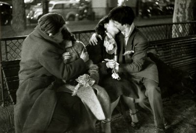 Kissing Teenagers in Paris by Sabine Weiss