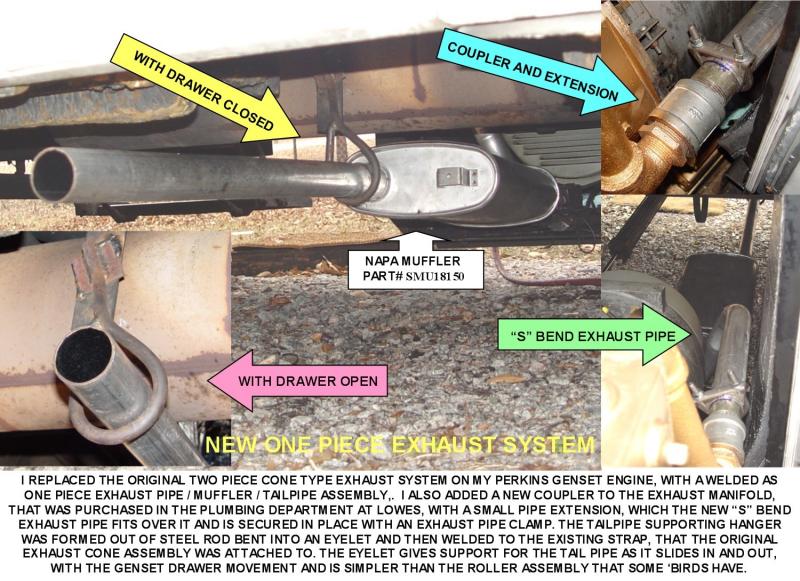 NEW GENSET ONE PIECE EXHAUST SYSTEM