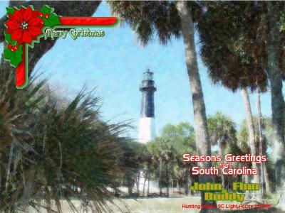 PHOTO/PAINTING OF LIGHT HOUSE ON HUNTING ISLAND, SC TAKEN ON 12/1/05