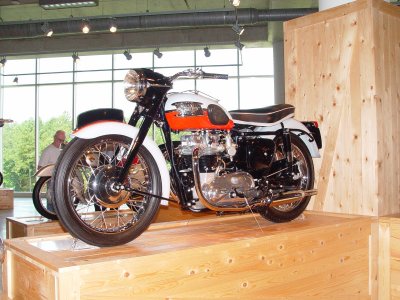 MY FIRST BIKE LOOKED VERY SIMILAR TO THIS BEFORE THE FIRE AND REBUILD IT'S A '59 TRIUMPH BONNEVILLE