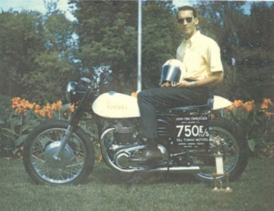 ME (YEP, THAT'S ME IN 1965) AND MY '65 SNORTIN' NORTON DRAG BIKE AND THE FIRST TROPHY THAT I WON WITH IT