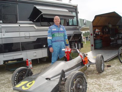 JIM BROOKSHIRE & HIS TOYS A FORMULA VEE & HIS 'BIRD JIM SAT ON THE POLE FOR ONE RACE LET'S HEAR IT FOR THE GERIATRIC TEAM!!