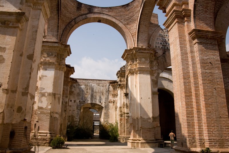Ruins behind San Jose Cathedral. Many earthquakes have destoyed much of the original town.