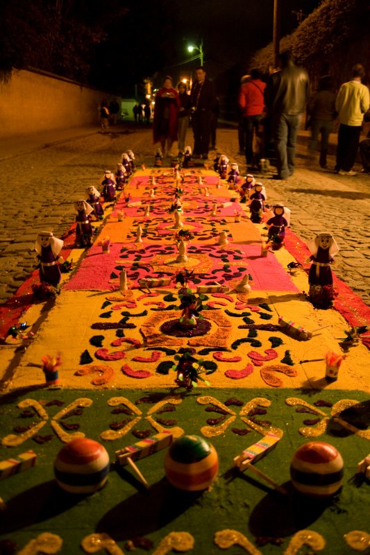 Some of the faithful will work through the night to complete the alfombras