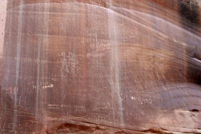 Close-up of  signatures dating back to the late 1800's