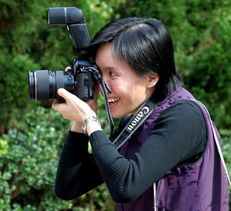 Professional photographer at work
