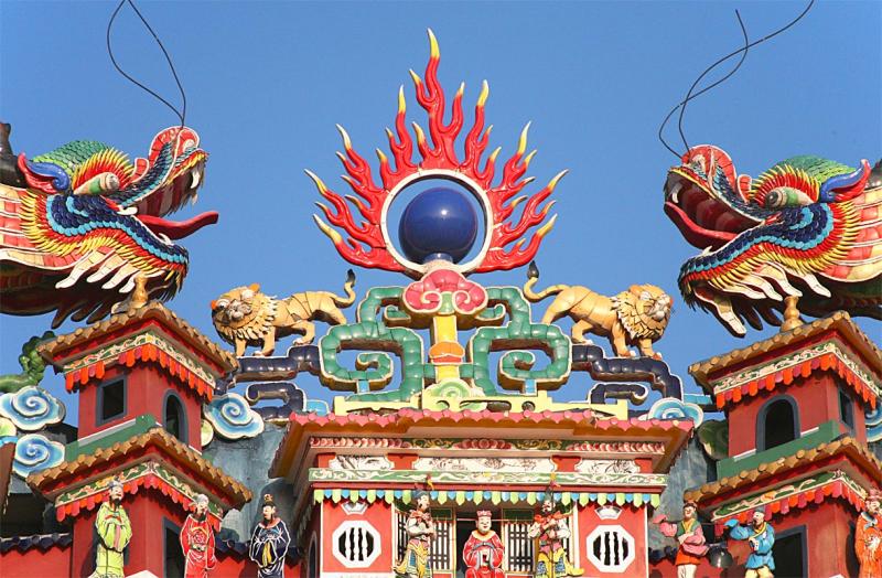 The roof of a temple