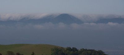 Mt. Umunhum, being engulfed by fog