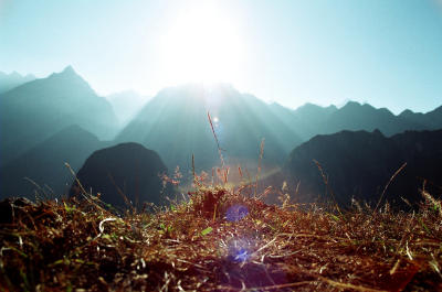 Morning rays at Machu Picchu
