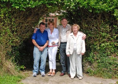 Outside the farmhouse where Nick spent some of his family holidays