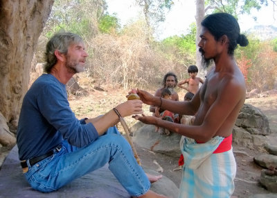 Jonathan Lee Thomson with Vedda Friend Himbanda in Sri Lanka Photo by Jordan Thomson