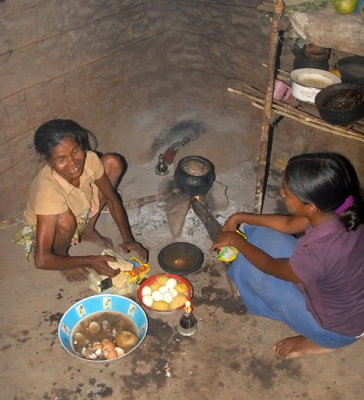 Vedda Women Cooking Sri Lanka