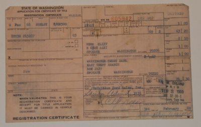 Original Washington Registration February 1969