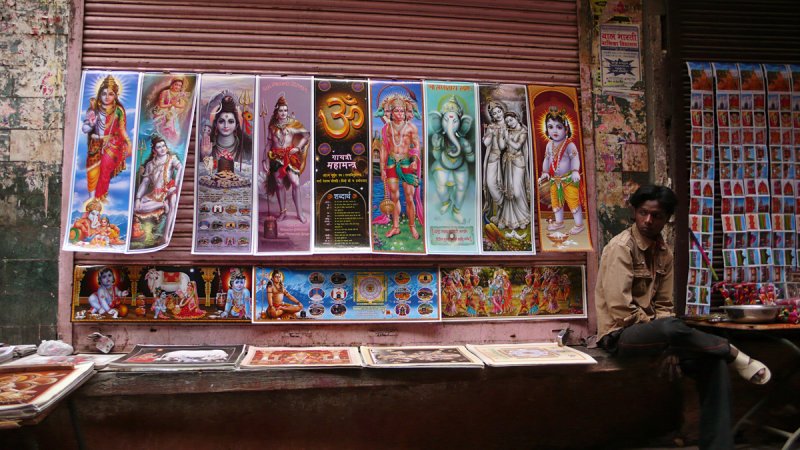 Religious posters, Varanasi, India, 2008