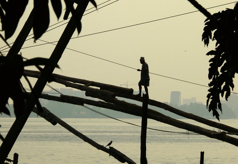 Walking the net, Cochin, India, 2008