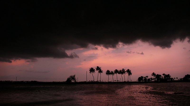 Heavy cloud, Kerala backwaters, India, 2008