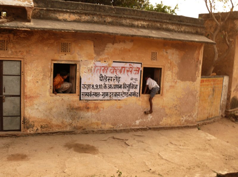 Schoolroom chase, Simode, India, 2008
