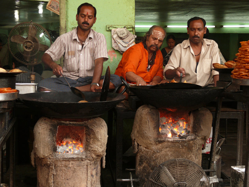 Street breakfast, Varanasi, India, 2008