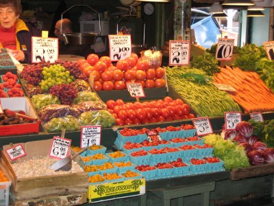 All Kinds of Fresh Fruits and Veggies