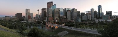 Calgary .... panoramic view at dusk ....