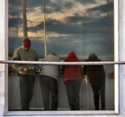 Reflection In a Window On Deck.JPG