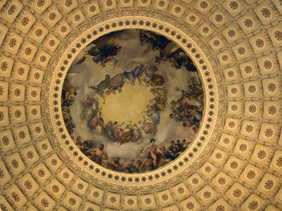 The inside of the rotunda of the US Capitol