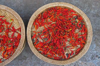 Chilies drying in the sun