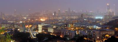 A Concrete Jungle in a Foggy Evening - Large