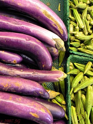 Eggplants and Okra