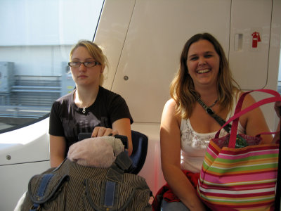Amanda and April on the DFW Skylink
