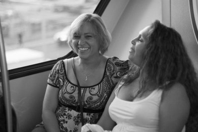 dana and julie on the monorail - las vegas (4/08)