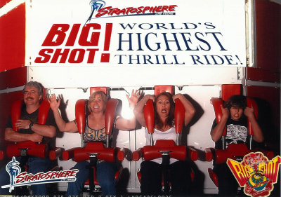 mike, dana, julie and cody on the big shot on top of the stratosphere - las vegas (4/08)