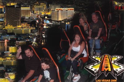 cody, skipper, julie, dana and mike on the xscream on top of the stratosphere - las vegas (4/08)