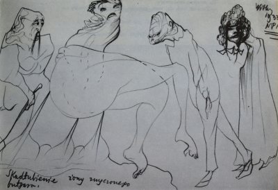 Skadlubienie zony zmeczonego bulgara, pencil on paper, 1933
