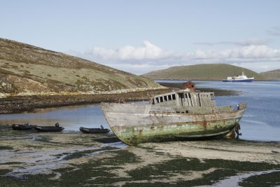 Our ship (in the background)