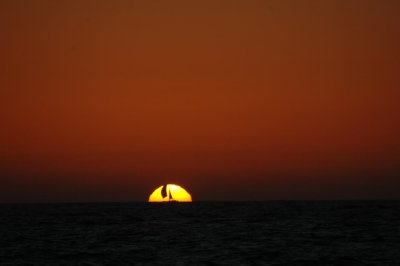 First day sunset, off Baja California