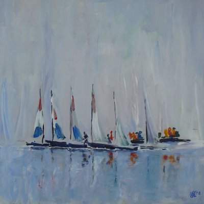 Sailing School - acrylic on canvas 24x24 2008 Sold