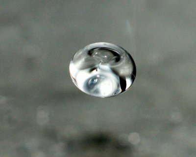 Water drop in mid air