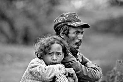 Father and daughter, same expressions