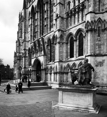 York Minster and Statue of  Roman Emporor Constantine The Great