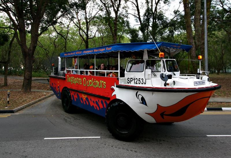 The Amphibious tourist vehicle. This Duck will take you on a 1hr land and sea tour for 33 dollars