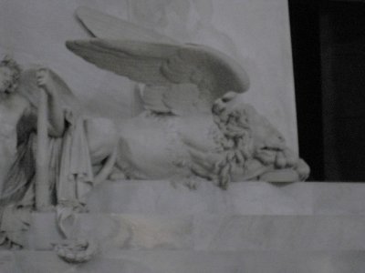 Detail of monument to Canova in Church